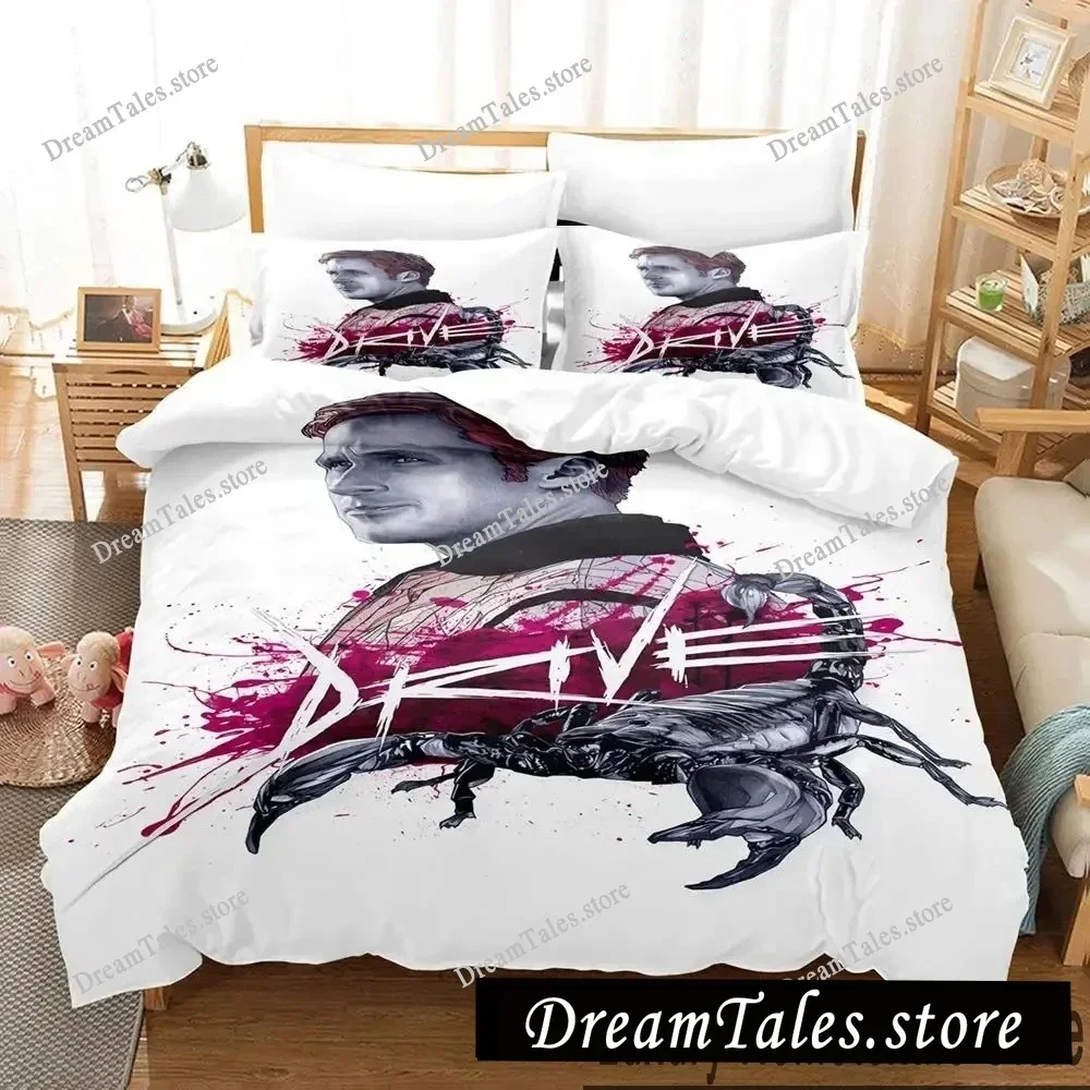 

3D Print Drive Ryan Gosling Bedding Set Boys Girls Twin Queen King Size Duvet Cover Pillowcase Bed Boys Adult Home Textileextile