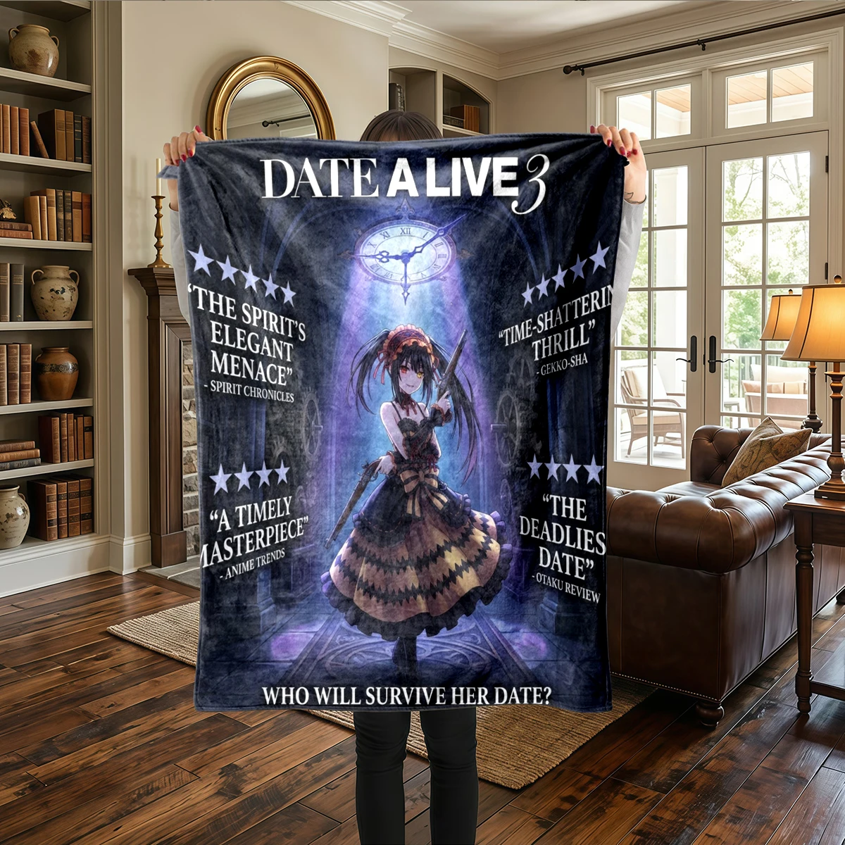 Date A Live Warm Comfortable Flannel Blanket - Printed, For Beds, Travel -HE17