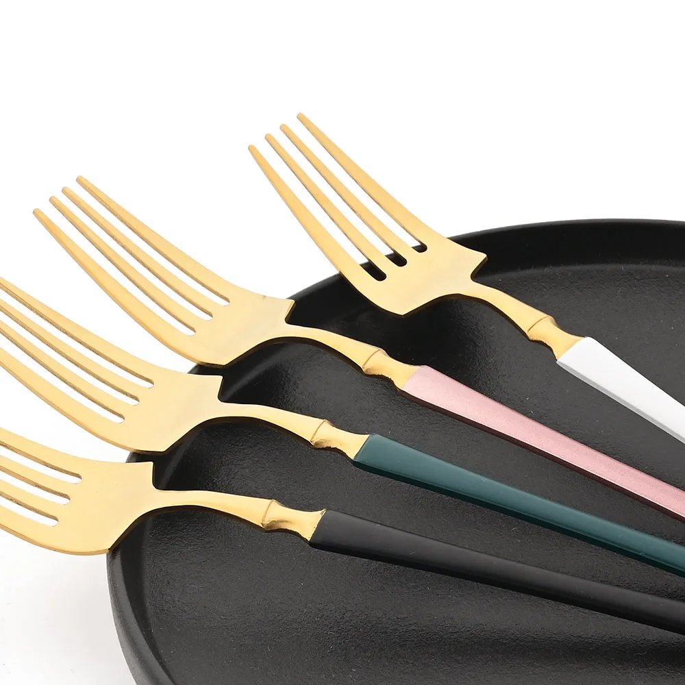 JANKNG 24 pezzi Set di stoviglie in oro bianco stoviglie in acciaio inossidabile cucchiaio forchetta coltello posate cucina posate posate Set di