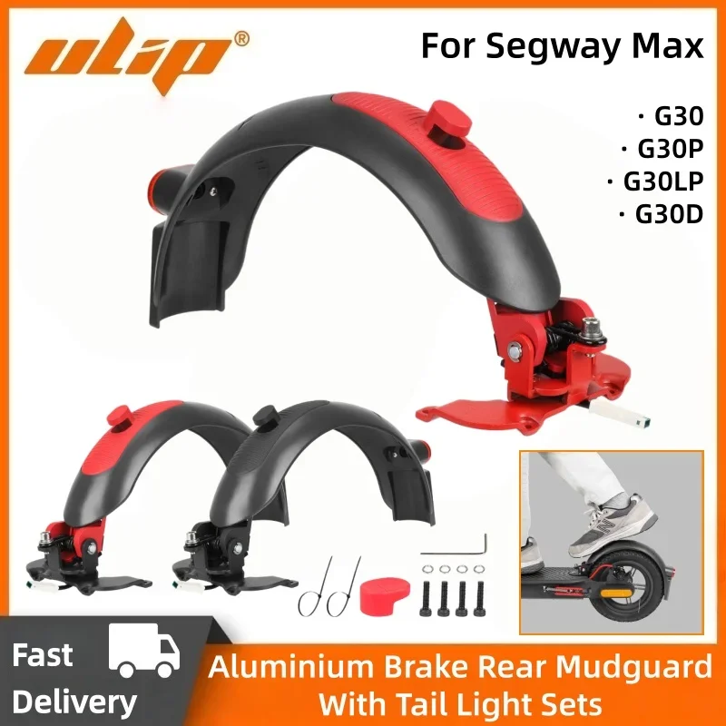 

Ulip Aluminium Rear Fender with Tail Light for Segway Max G30 G30P G30LP G30D Electric Scooter Brake Mudguard Sets Signal Lights