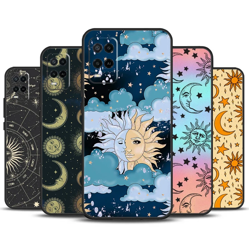 Sun Moons Star Signs Celestial For OPPO A98 A78 A58 A5 A9 A15 A17 A57 A77 A96 A76 A16 A54 A74 A94 A52 A72 A57S A53S Case