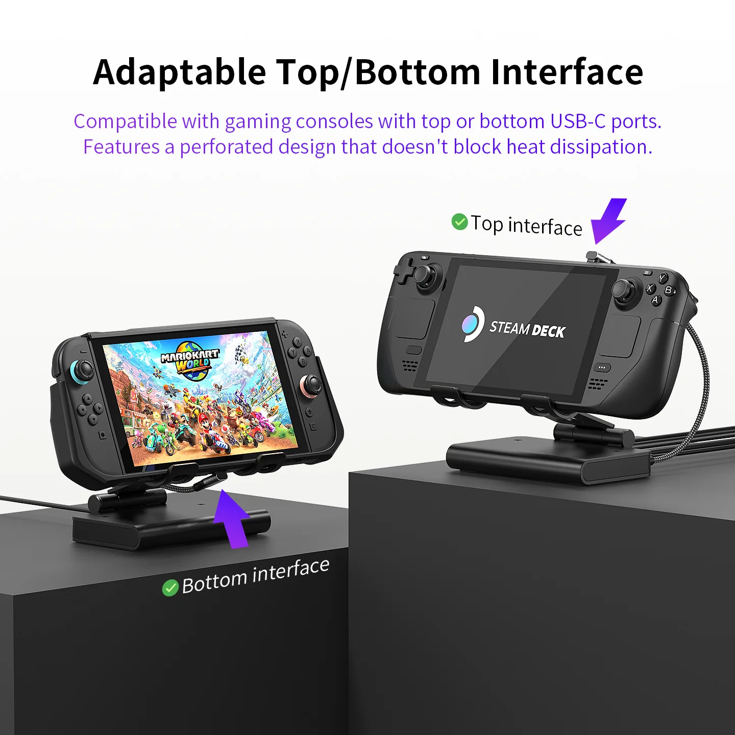 Dual Fan Cooling Dock for Steam Deck: 4K 144Hz Hub, 3-Speed Magnetic Fans & Aluminum Alloy Bracket Stand for Steam Deck OLED