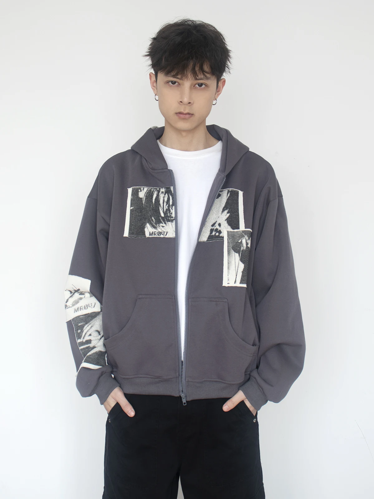 

Retro American Printed Heavyweight Hoodie ex Casual Versatile Hooded Sweatirt Trendy Outerwear for Teens Cotton Polyest...