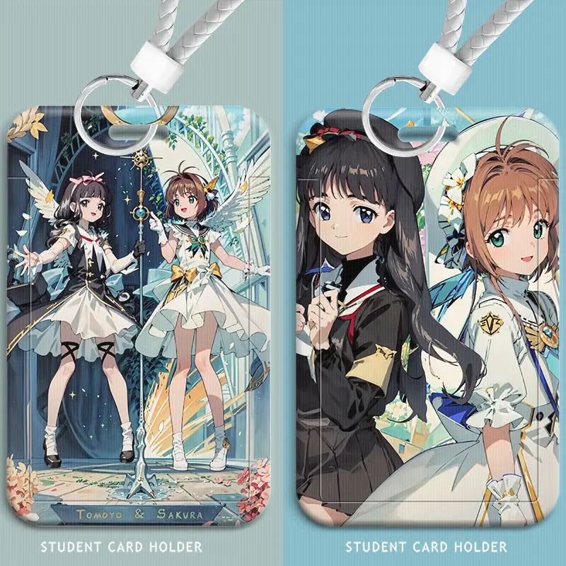 

Cartoon Anime Card Captor Sakura Credit Key Holder Keychain Student Card Cover Bank ID Key Case Mini Card x387