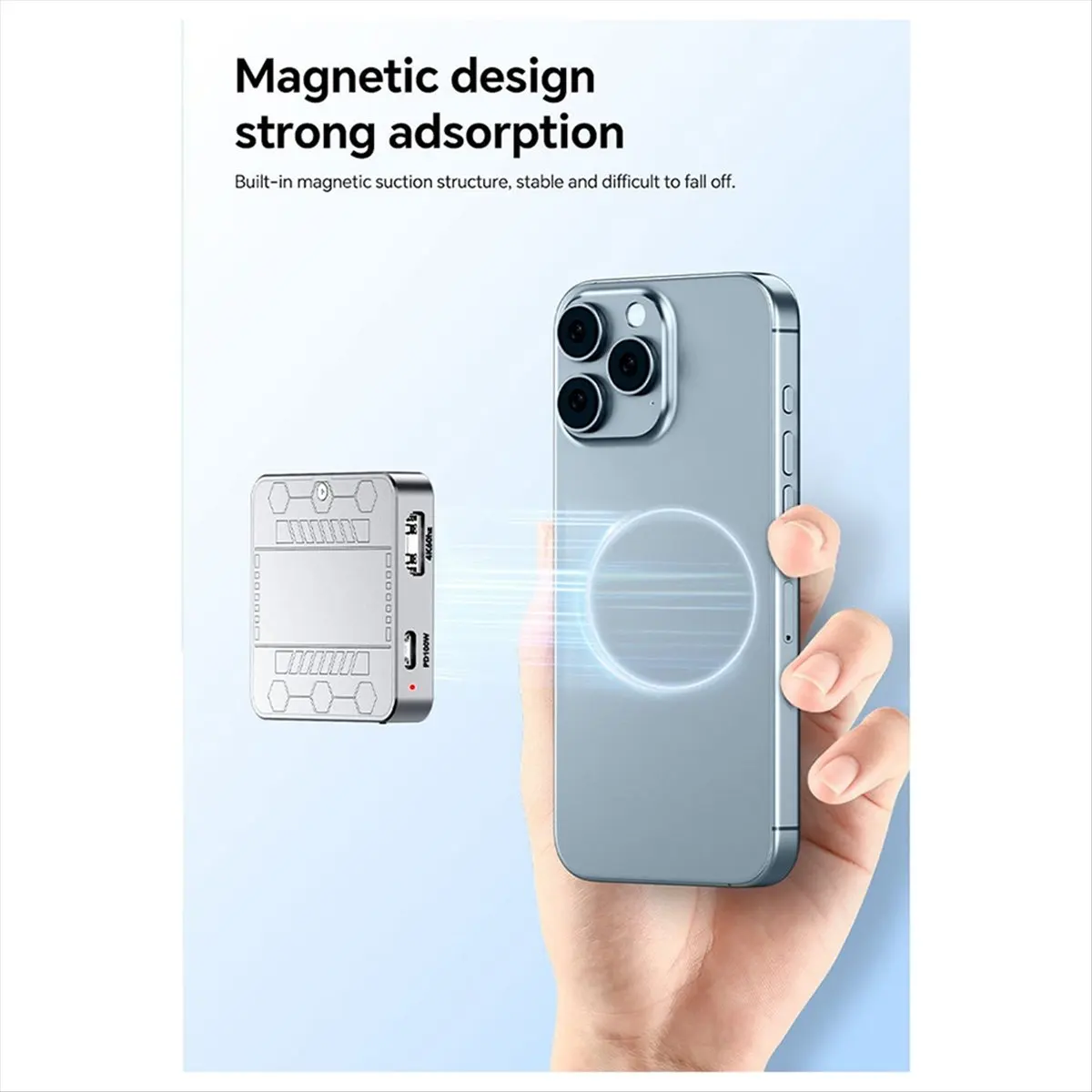 A46U 10Gbps Magnetic Hard Drive Box Expansion Dock M.2 SSD External Expansion Mobile Phone Recording and Projection 4K PD100W