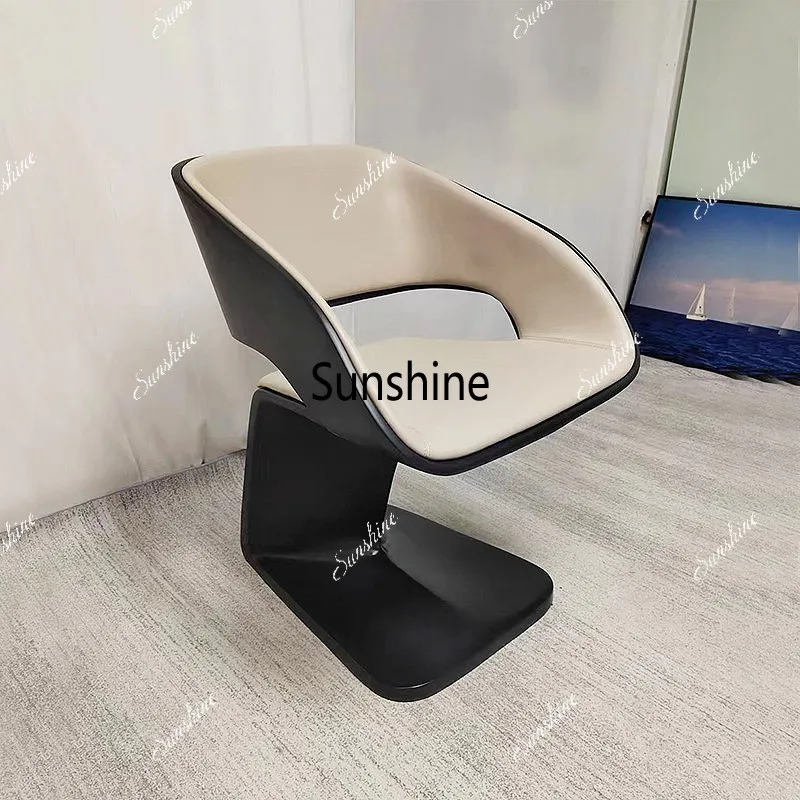 

Nordic hollow backrest black and white chair special-shaped lazy chair