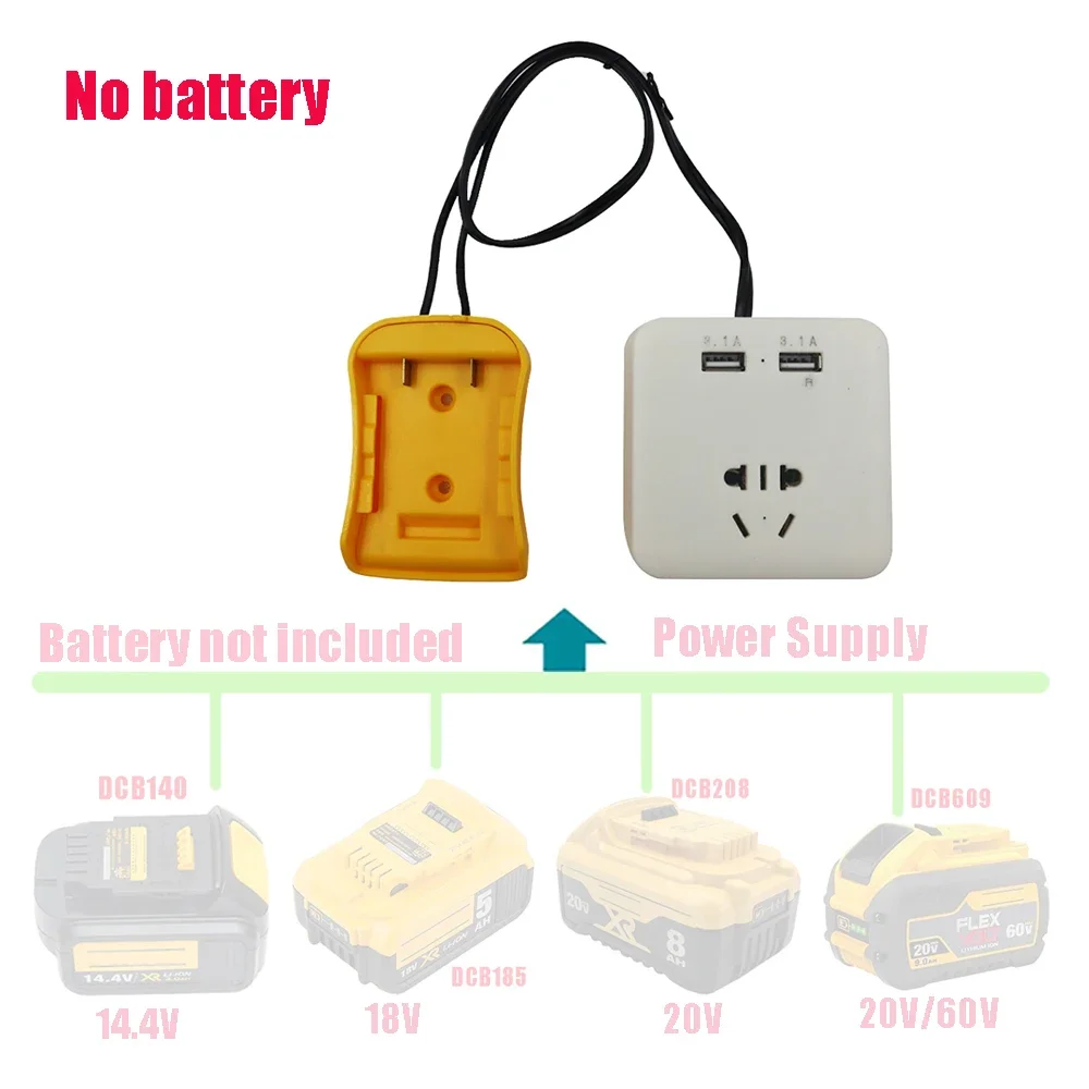 60W Power Inverter Modified Sine Wave DC to AC 220V USB Charger For Dewalt 14.4V 18V Li-ion Battery DCB140 DCB183 DCB206 DCB609