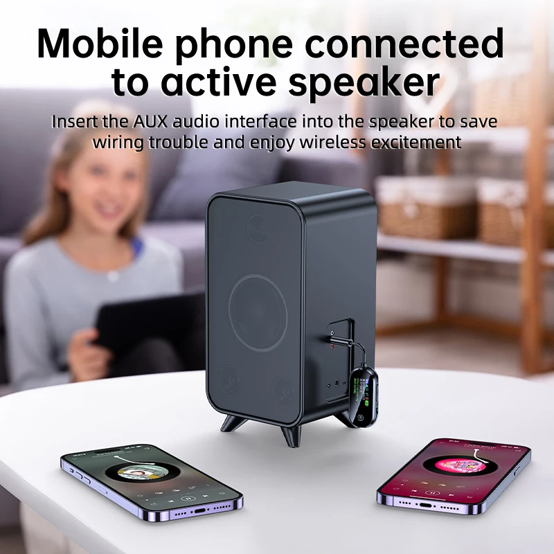2in1 Bluetooth 5.4 デュアルトランスミッター デュアルレシーバー LCDスクリーン搭載 3.5MM AUXステレオ ワイヤレスオーディオアダプター PC 車 飛行機対応