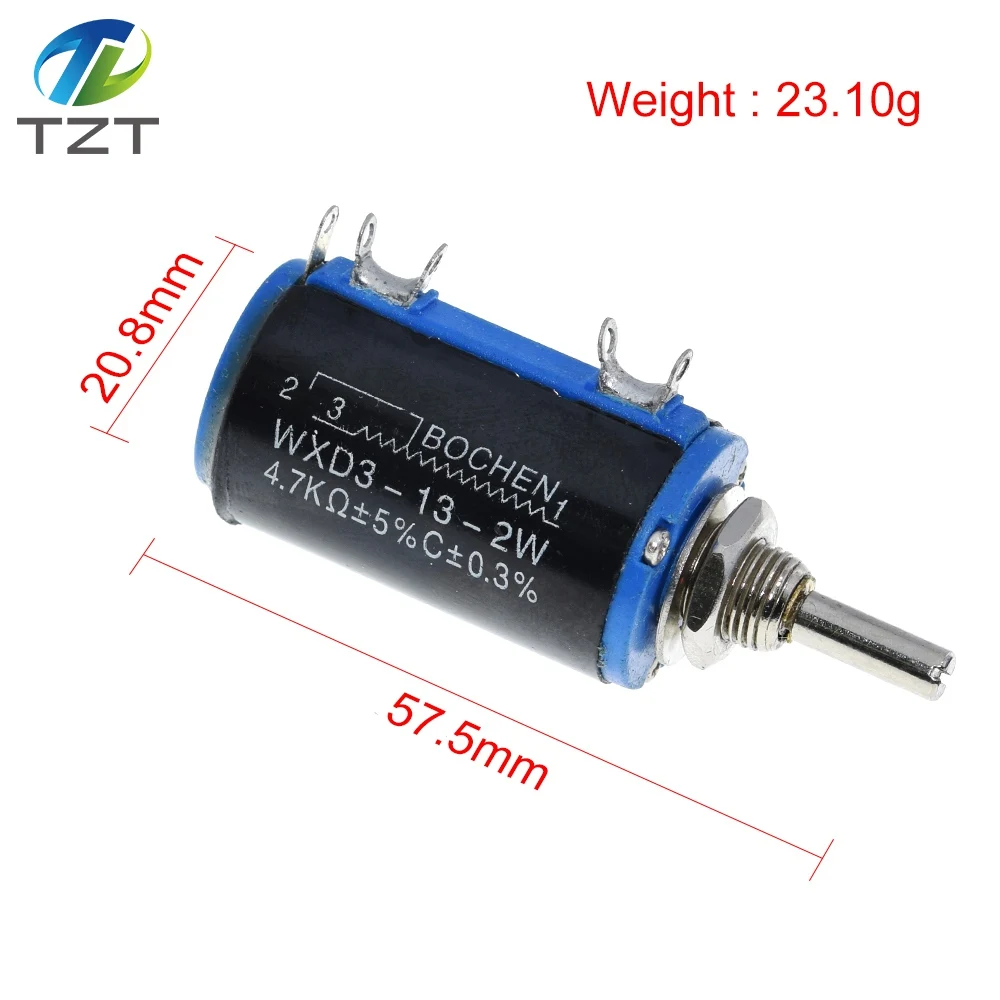 WXD3-13-2W 10K 100/220/470/680 ohm WXD3-13 2W Wirewound Multi-Turn Potentiometer 1K 2.2K 4.7K 5.6K 6.8K 47K 100K Potentiometer