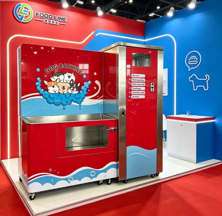 Square Stainless Steel Pet Washing Machine High Efficiency Automatic Pet Washing Machine