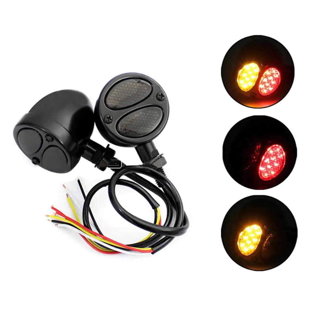 

Pair of Black Metal Motorcycle Indicator Motorbike Lights Assemblies