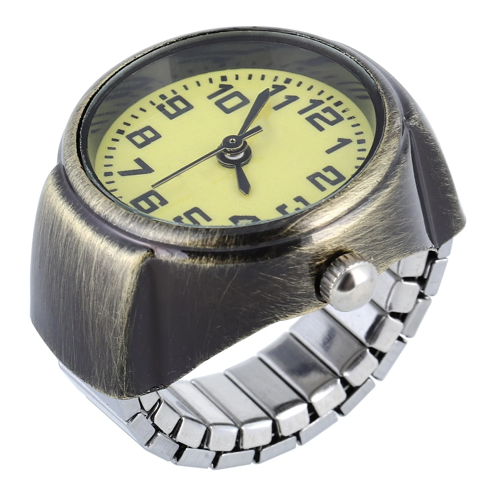 

Vintage Jewelry Ring Watch Retro Finger Timepiece Comfortable Smooth Surface Good Texture Party Meeting Retro Ring Watch