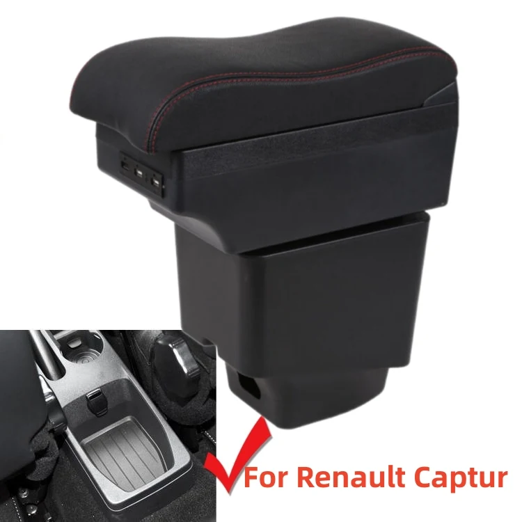 Car Armrest Box for Renault Captur Kaptur 2018-2021 Leather Arm Rest Center Console Storage USB 2019 2020