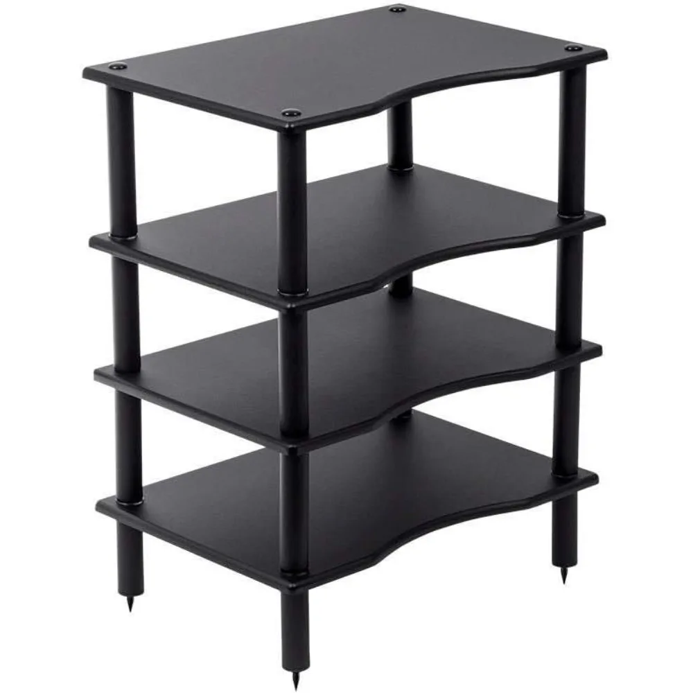 4 Tier Shelf Audio Stand - Open Air Storage, Modular Design, Sturdy