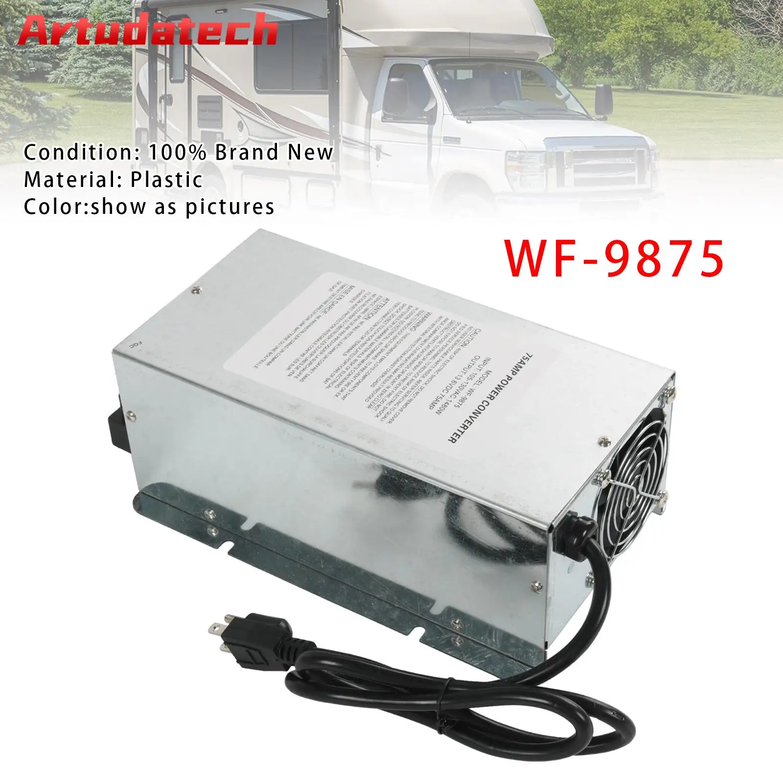 

Artudatech WF-9875 75-амперное крепление на палубе, зарядное устройство для автофургона, прицепа, кемпера серии WF-9800 WF-9875-AD-CB WF-9875-MBA