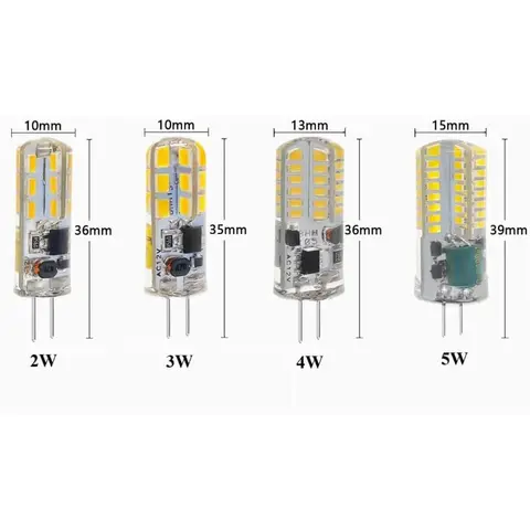 Lampada a LED G4 Lampadine a LED 2W 4W JCD Lampadine con base bipolare 3W AC 120V T3 Lampadina alogena per lampadine paesaggistiche, bianco caldo, 3W-5PCS