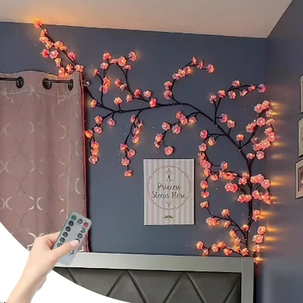 

With Remote Cherry Blossom Branch Light 8 Light Modes USB Supply LED Tree Branch Lights for Wall Cherry Floral Pattern