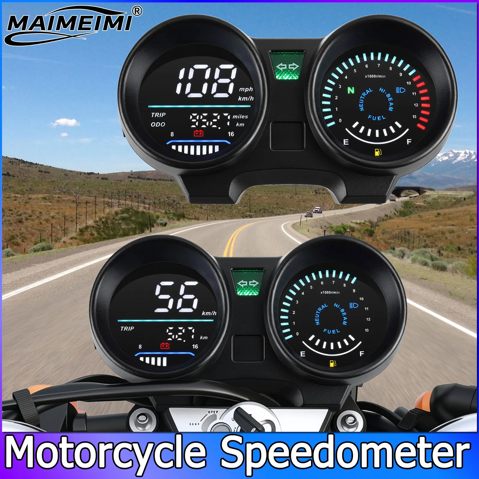 デジタルスピードメーターオートバイ走行距離計燃料レベルゲージホンダブラジル-cg125-2000-から-2008-ファン-125-タイタン-125-2013-﻿