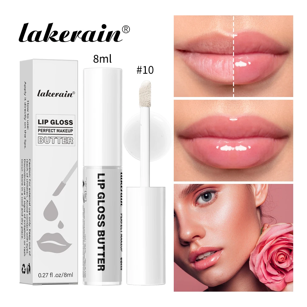 Lakerain Lipgloss-Butter, feuchtigkeitsspendend, befeuchtet die Lippen, 13 Farben, aufpolsternd, strahlende Lippen, Öl, Make-up, Glanzkosmetik