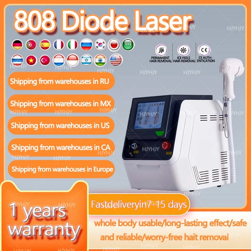 

New Diode 755 808 1064nm 3 Wavelengths Cooling Head Painless Epilator Face Body Hair Removal Machine 2024 New