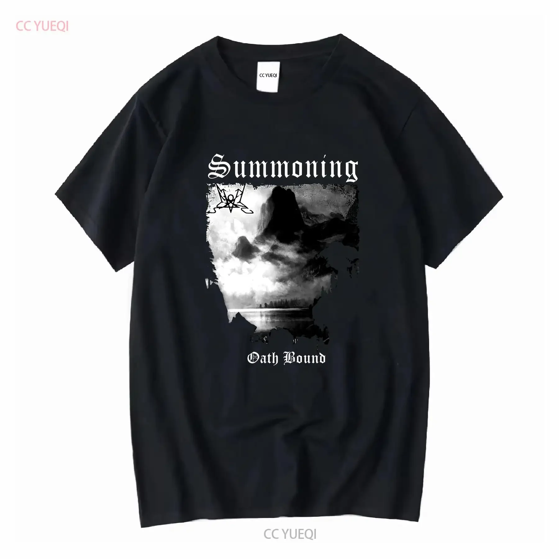 Summoning Oath Bound T shirt BLACK metal band long sleeves vintage Washed Stylish Versatile Stretched Slightly Soft