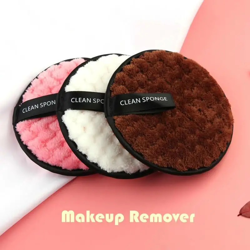 1 Pcs Microfiber Cloth Pads Makeup Remover Face Towel Cleansing Cloth Pads Powder Puff Makeup Wipes