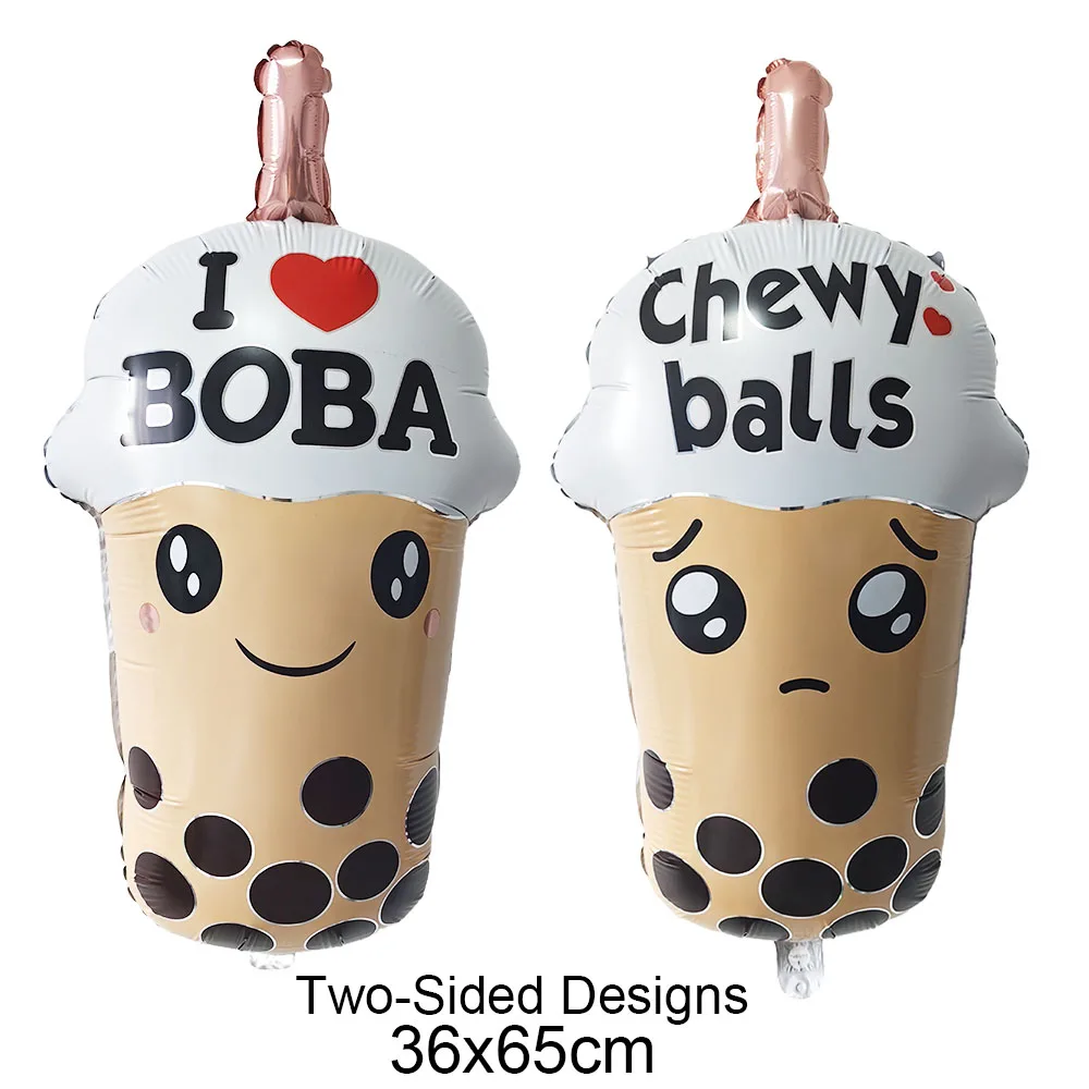 Food Themed Balloons Giant Fried Egg Aluminum Film Balloon Chocolate Chip Cookie Bubble Tea Ballon Breakfast Brunch Party Decors view 6
