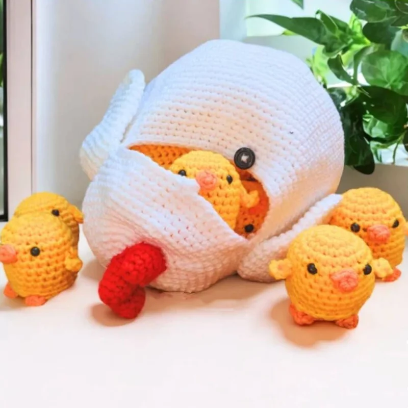 Original Mother Chicken and Baby Chicken Educational Toy Crochet Toy Animal Crochet Memory Game Memory matching game physics ite