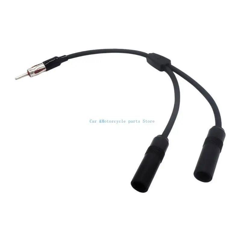 

Y9UC Universal Car FM Antenna Adapter Cable Aerial 2 Female To 1 Male Extension Cable