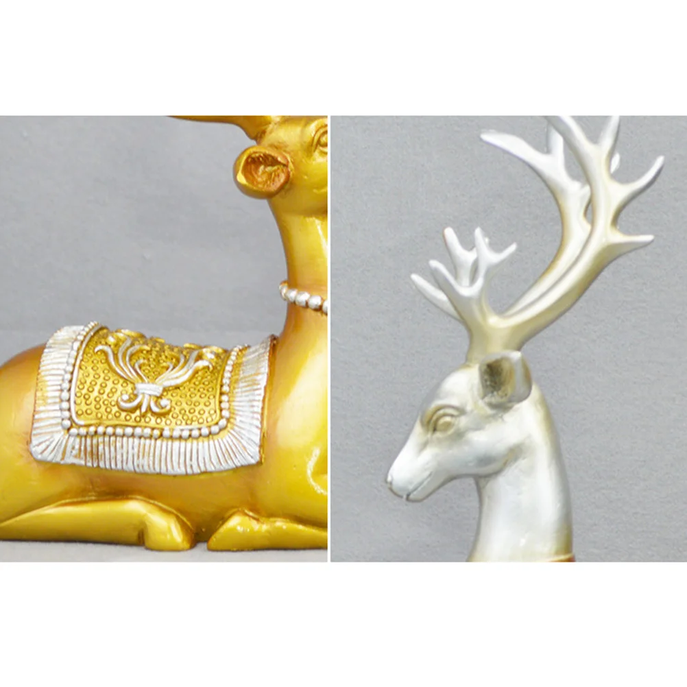 

1Pair Blue Elk Resin Crafts Creative Home Decor Desktop Decoration Living Room Bedroom Tabletop Adornment