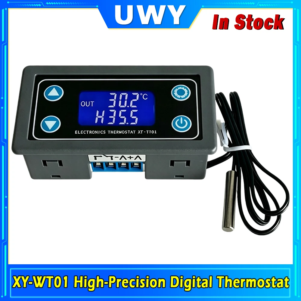 XY-WT01 High‑Precision Digital Thermostat Temperature Controller LCD Display NTC Sensor Heating Cooling Switch Module