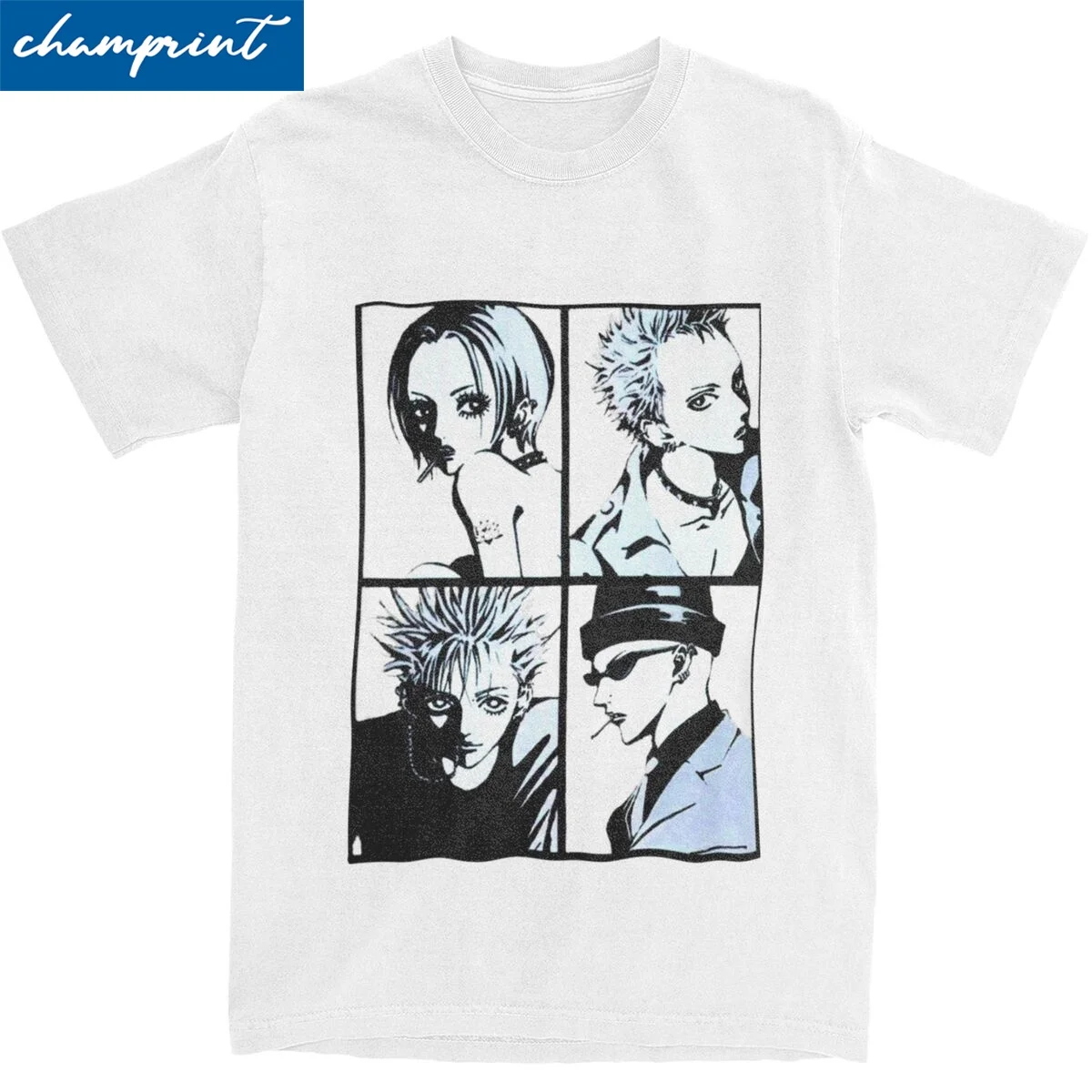 BLAST Nana White Manga T-Shirt for Men Women Funny Pure Cotton Tee Shirt O Neck Short Sleeve T Shirts Summer Clothing