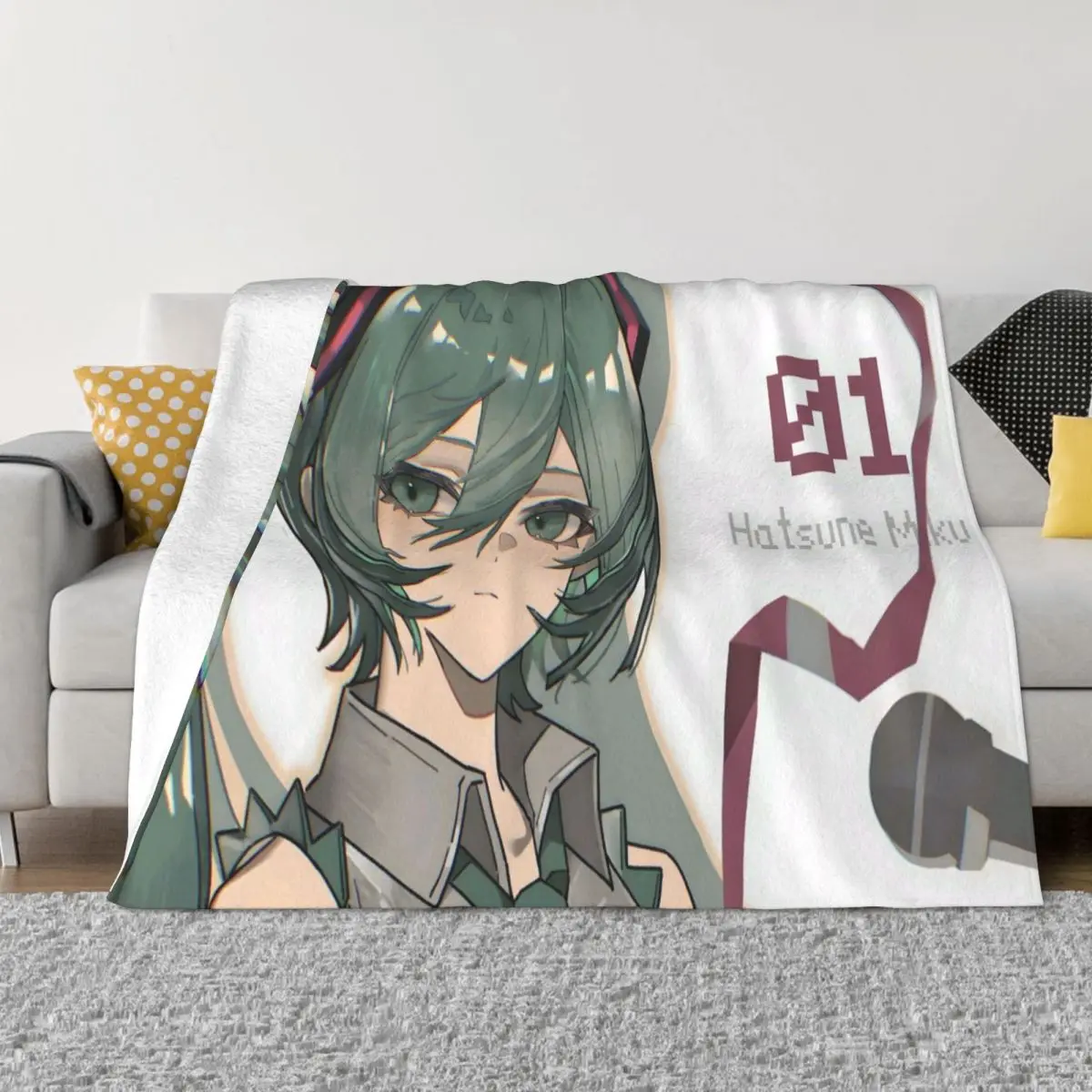 

Новинка дизайна одеяла Хацунэ Мику, мягкое флисовое одеяло для отдыха, которое можно стирать в машине