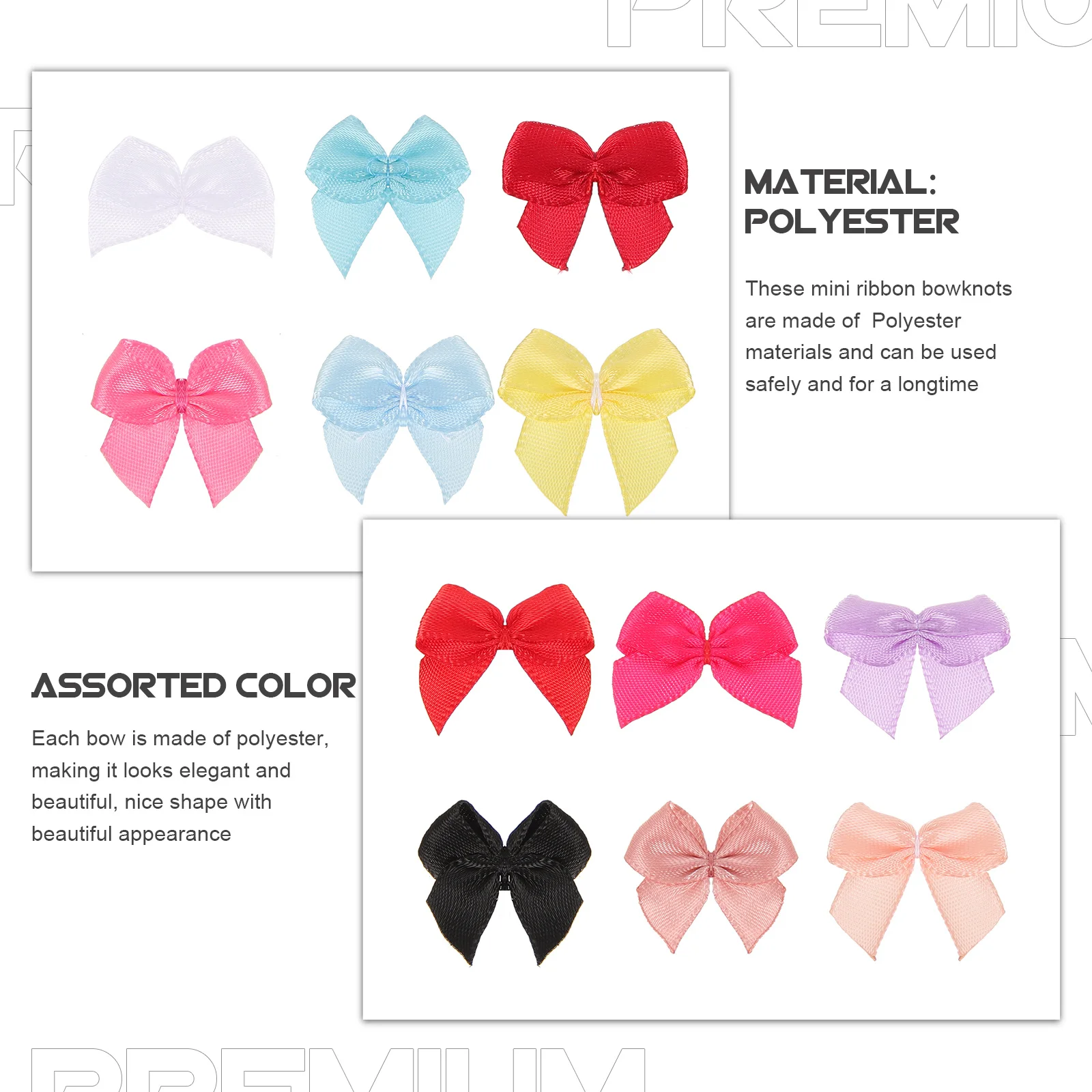 250 قطعة شريط من الساتان الصغير الانحناء DIY بها بنفسك الاكسسوارات الحرفية البوليستر ديكور هدايا الحفلات الملابس زين Bowknot الصغيرة #3