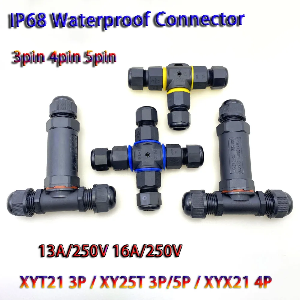 IP68 cable,waterproof joint waterproof connector,three-way branching device,T-type outdoor waterproof wiring terminal,LED wiring