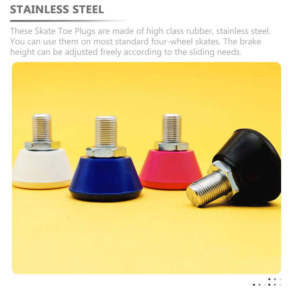 

1Pair Premium Rubber Toe Stopper for Roller Skates Stainless Steel Adjustable Braking Block Easy Install No Tools Needed Skating