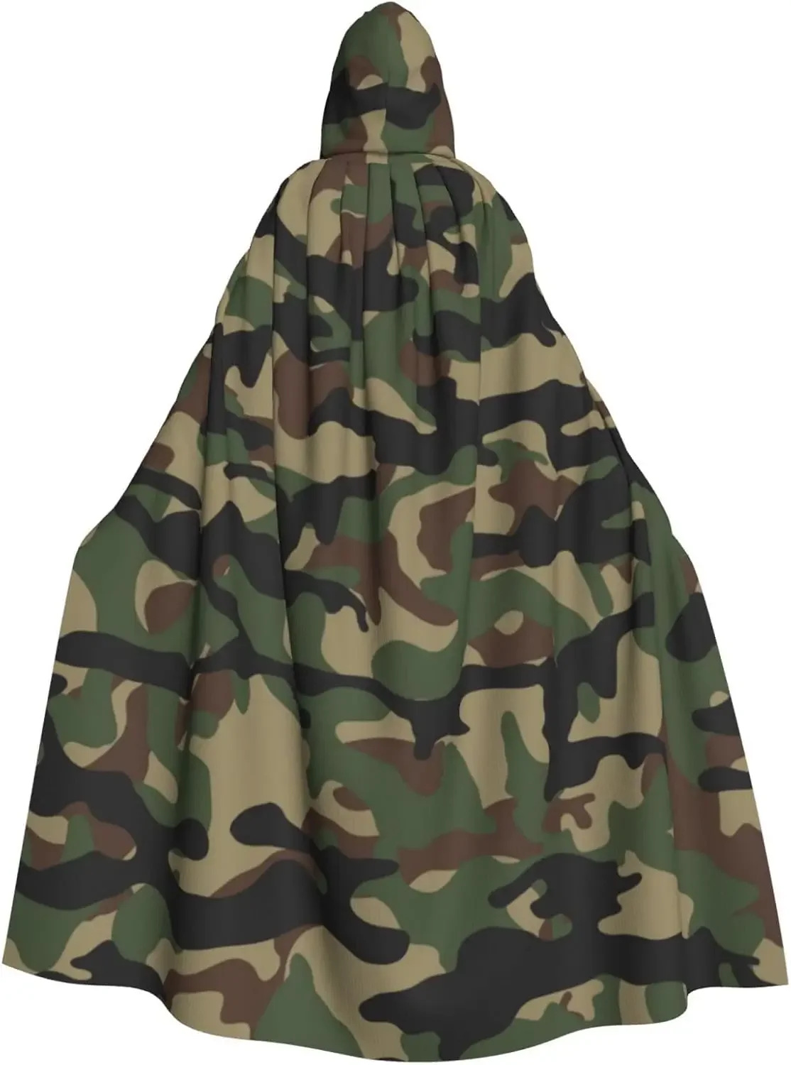

Camouflage Snake Skin Pattern Printed Hooded Cloak Witch Medieval Costume Cosplay Cape Halloween Vampire Fashion Unisex Clothing