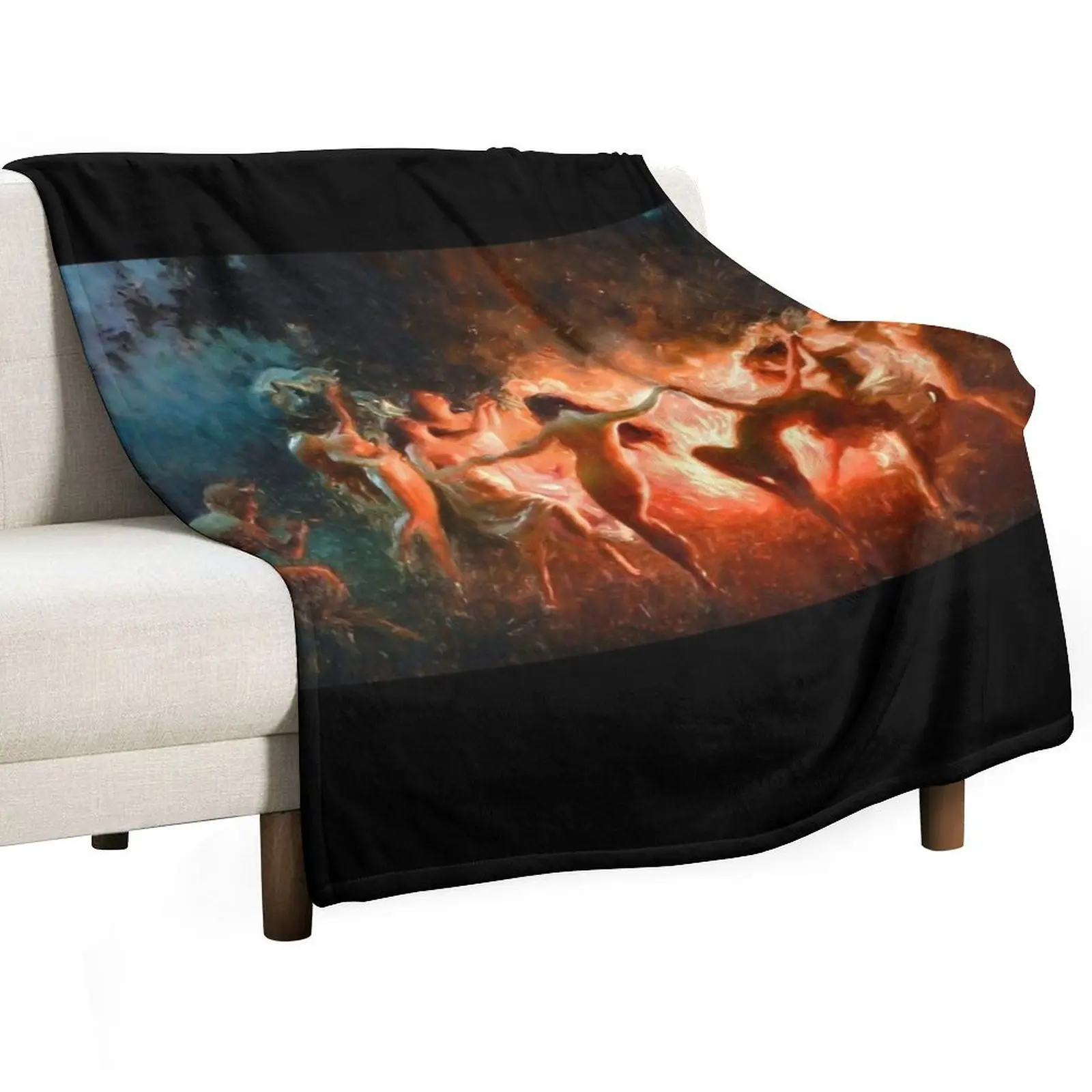 Fire Dance - Joseph Tomanek - Nymphs Dancing to Pans Flute 1920 Throw Blanket Blankets For Baby anime Luxury Throw Blankets