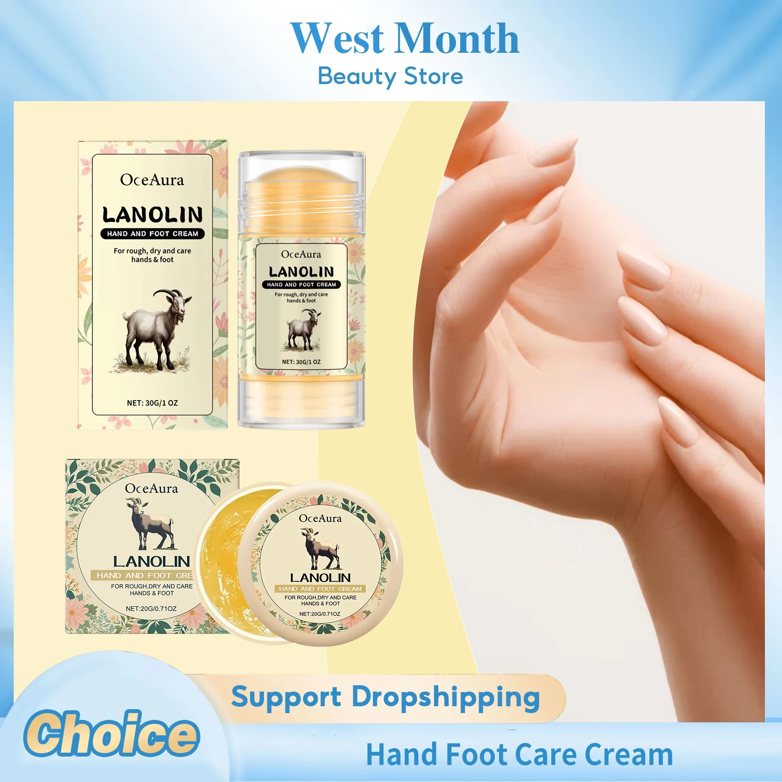 

Hand Foot Moisturizing Cream Repair Dry Damaged Skin Nourishing Smooth Wrinkles Soft Soothing Anti Drying Crack Hand Foot Cream