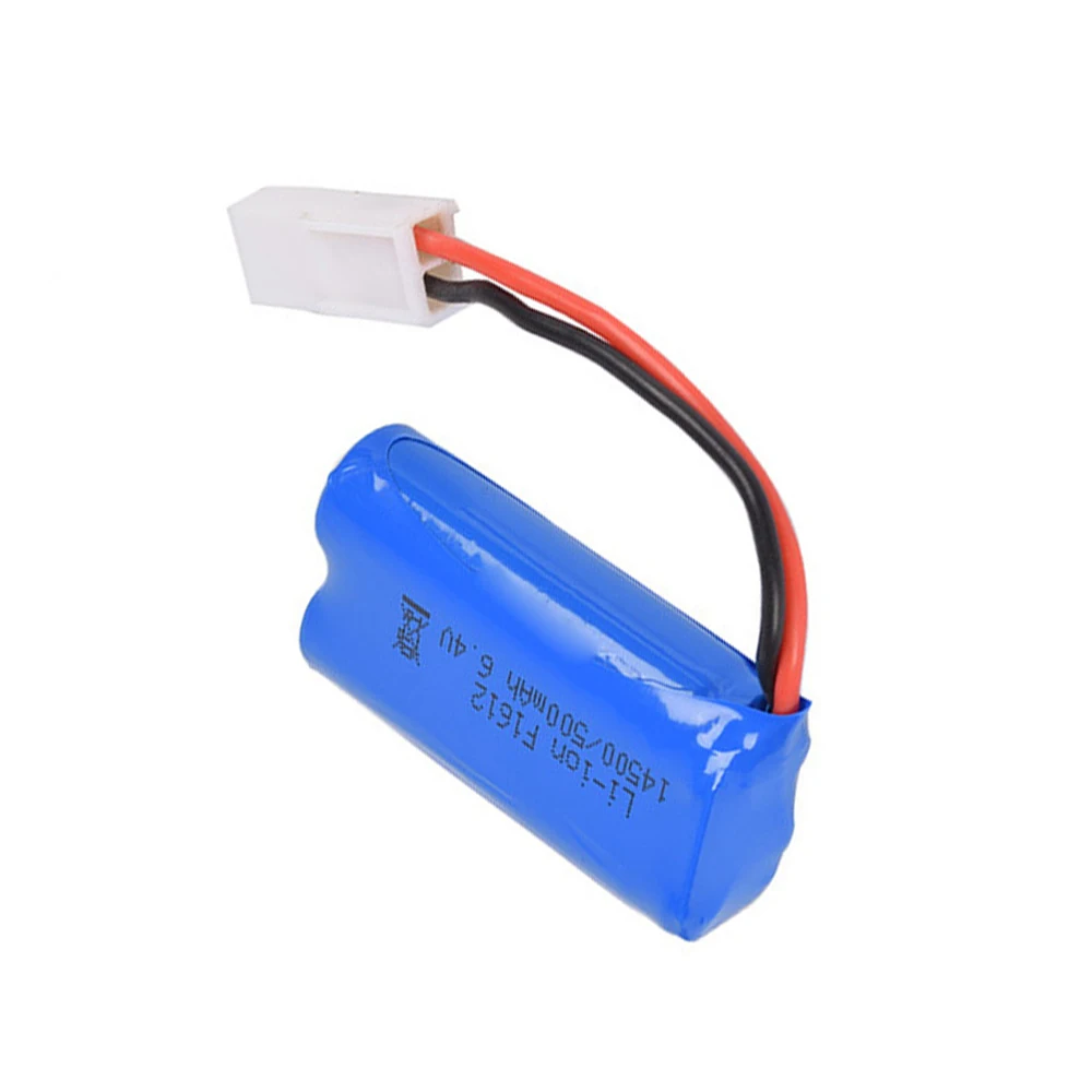 6.4V 500mah akumulator litowo-jonowy z SM-2P/ JST-2P/EL-2P/L6.2-2P wtyczka zabawki zdalnie sterowane 15C 14500 bateria do WLtoys 18401/02