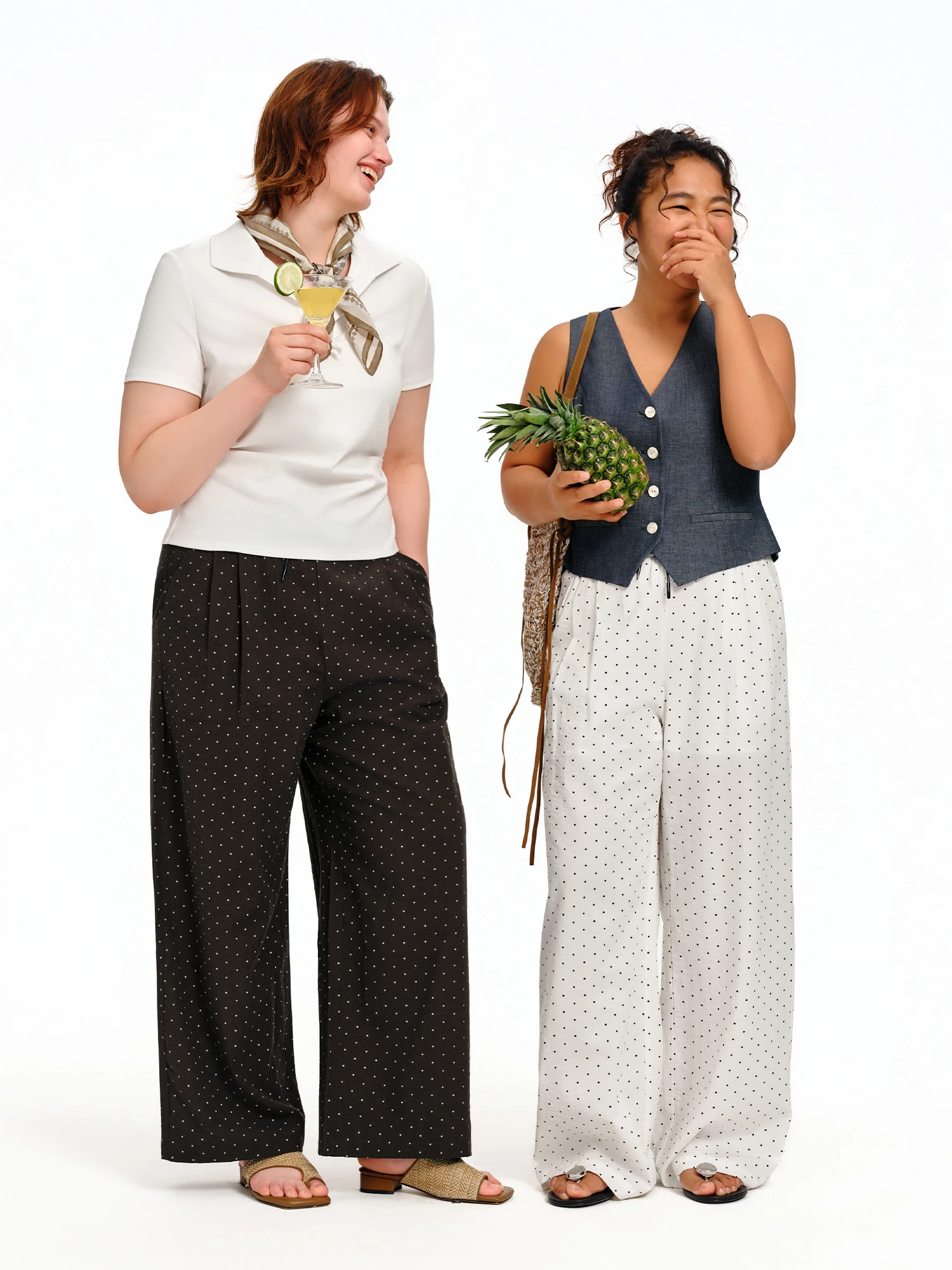 DUSHU 2026 Summer Women's High Waist Relaxed Fit Wide Leg Pants - Flattering Casual Trousers for Daily and Vacation Wear