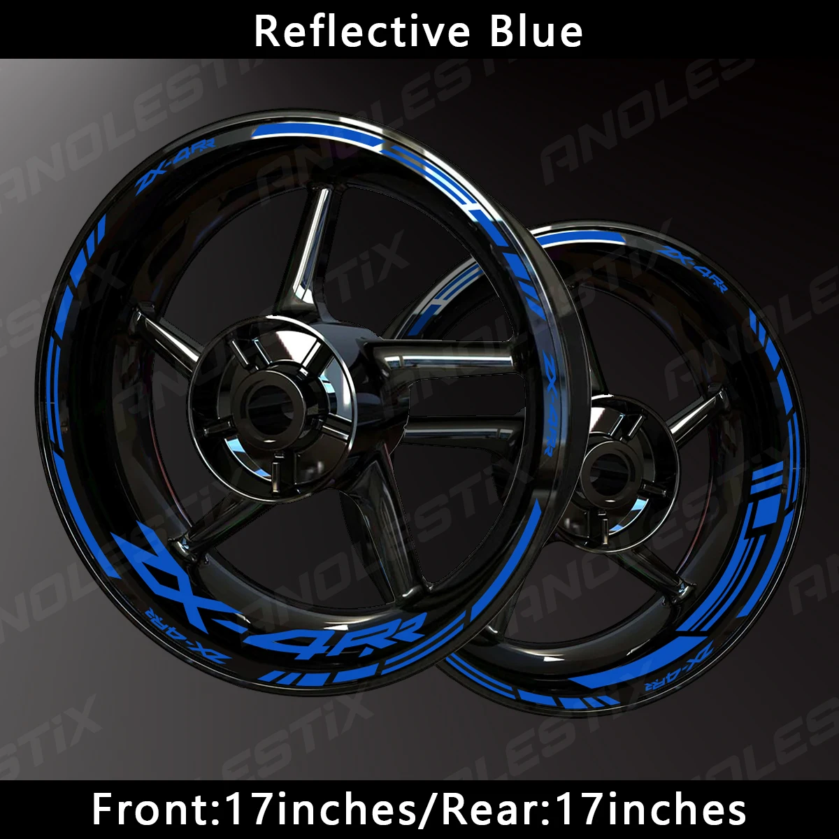 AnoleStix Reflective Motorcycle Wheel Sticker Hub Decal Rim Stripe