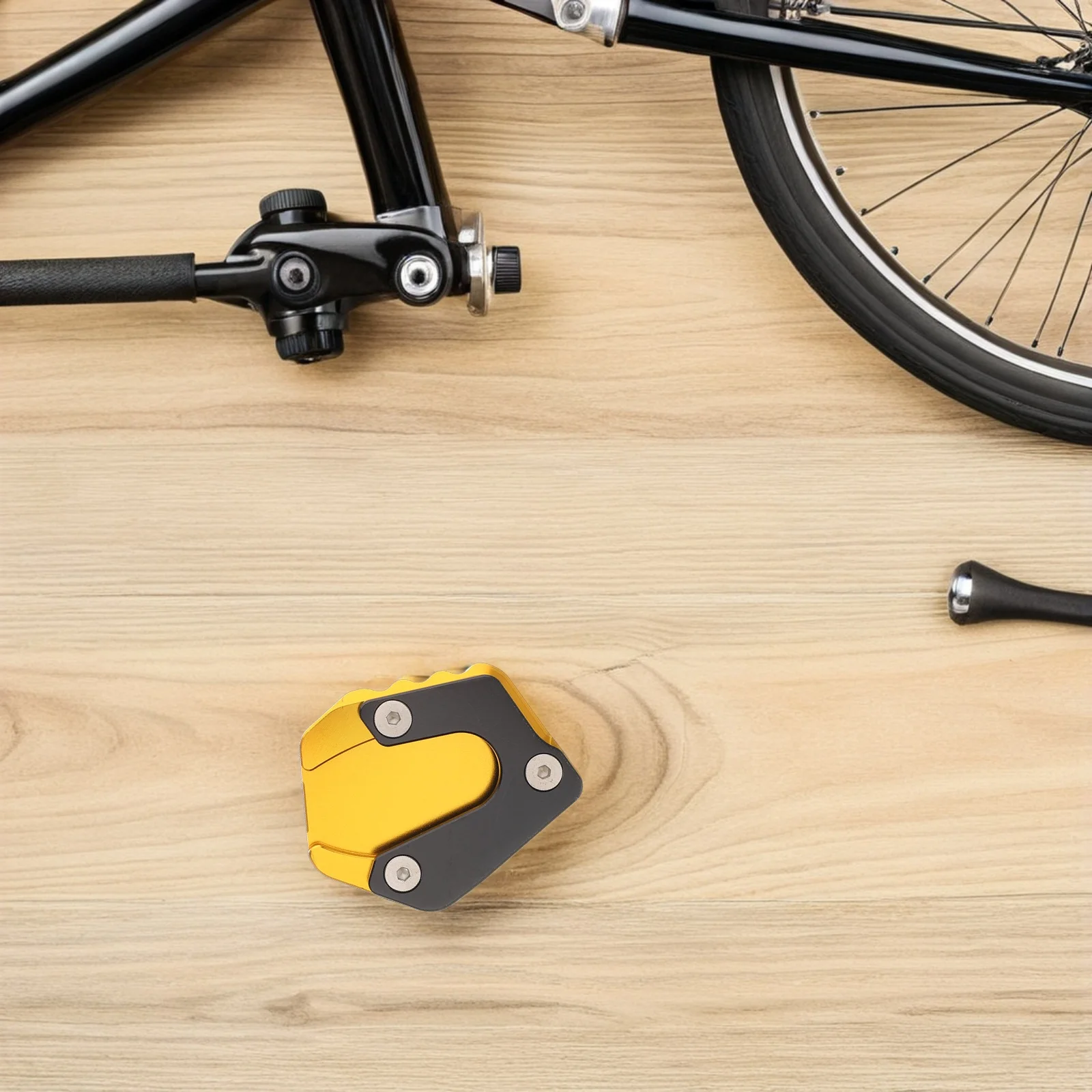 Almohadilla de soporte para motocicleta, aleación de aluminio antideslizante duradera para césped, arena, nieve, todoterreno, bicicleta, estacionamiento, placa de soporte lateral
