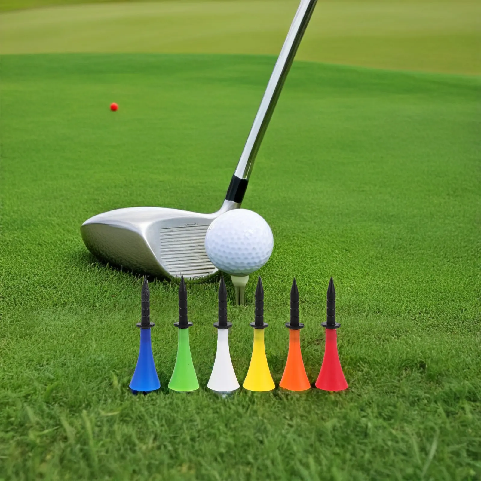 30Pcs Golf Soft Silicone Cushion Tees Shock Absorbing Plastic Golf Ball Holder for Driving Range Turf Indoor Outdoor Practice