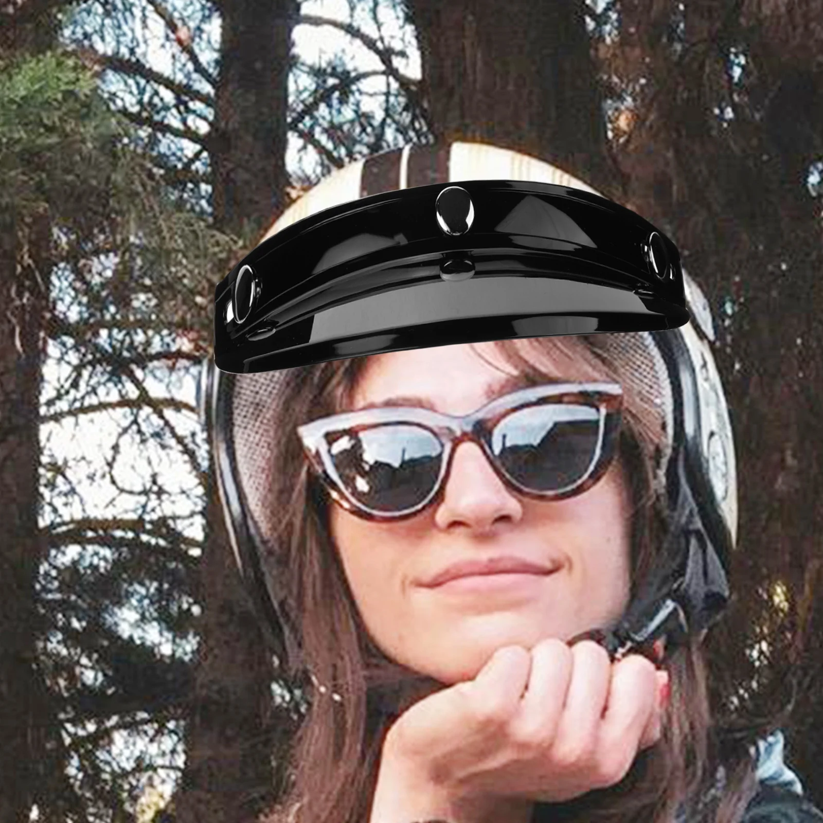 

Brim Sun Hat Motorcycle Shield Equestrian Visor Mask Bike Attachment Shade Black with Man