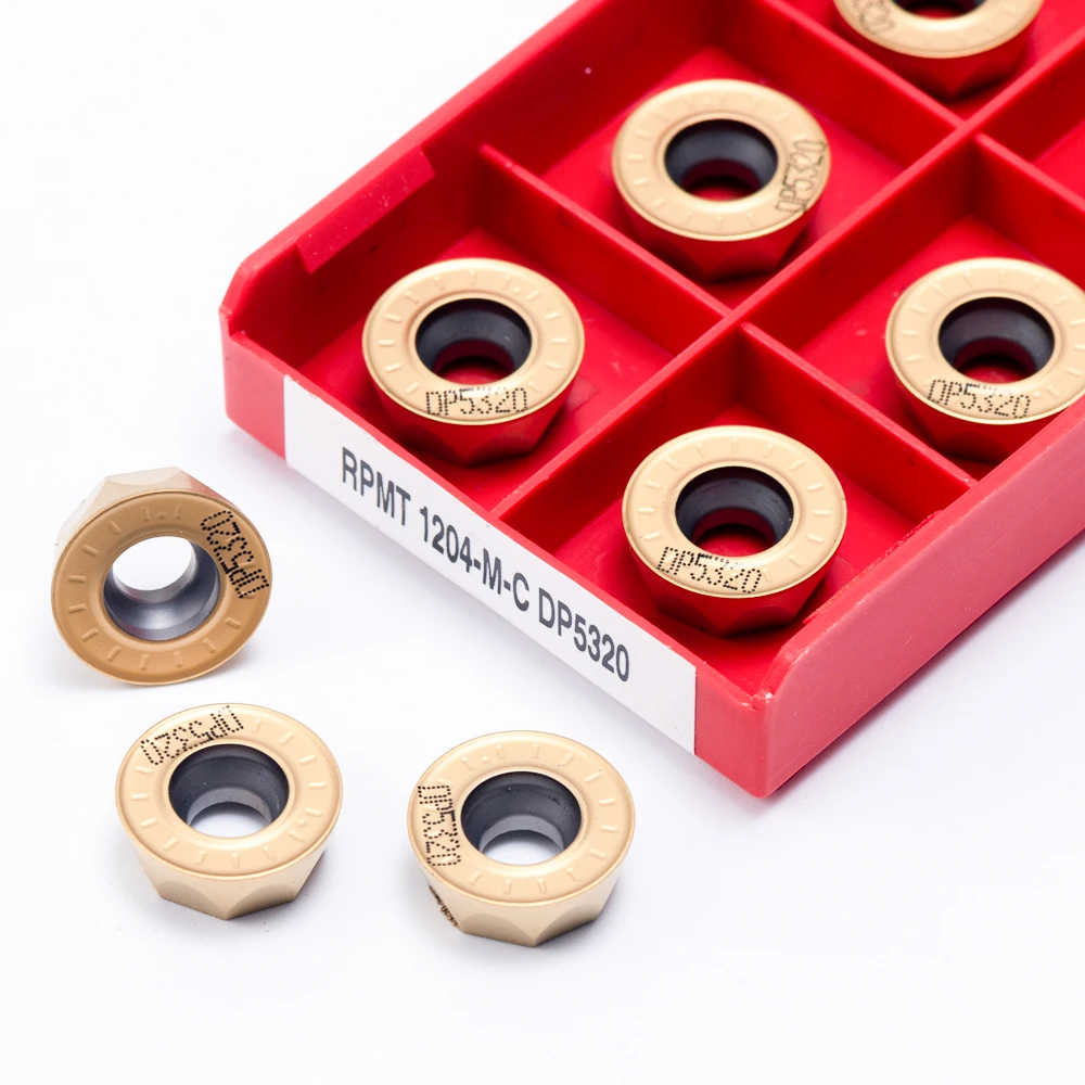 High quality RPMT Milling Cutter CNC Lathe Tools +10pcs RPMT1204-M-C DP5320 Carbide Alloy Insert For Steel Sturdy Wear-resistant