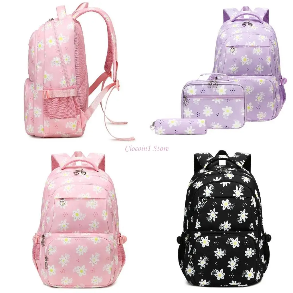 

Y1UB 3PCS Большой емкостью школьной рюкзак с карандашом для ланча идеально подходит для школьных работ ежедневные использование