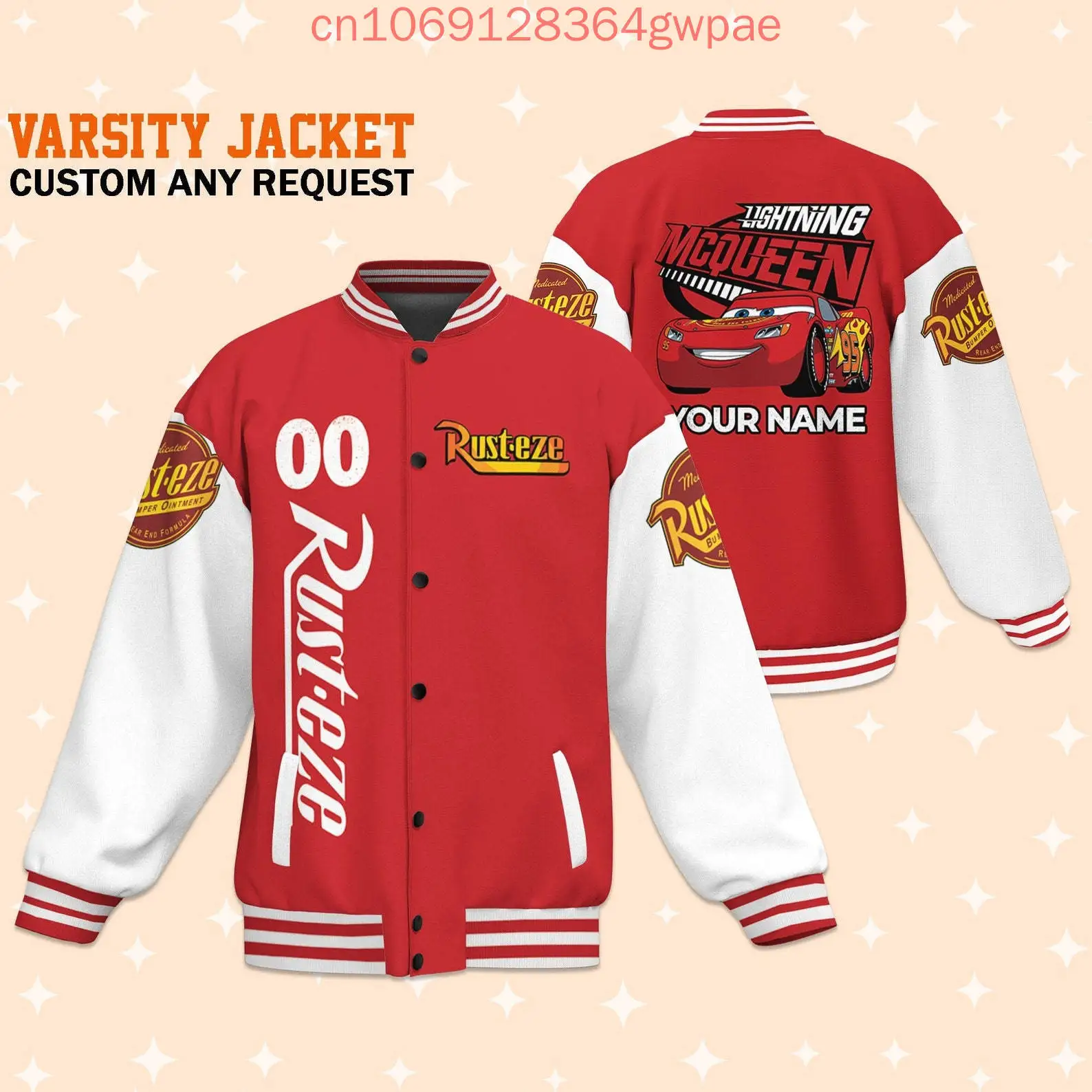 

Бейсбольная куртка Disney Cars Lightning McQueen, мужские и женские куртки в стиле Харадзюку в стиле хип-хоп, уличная одежда, свободные студенческие пальто для мальчиков и девочек