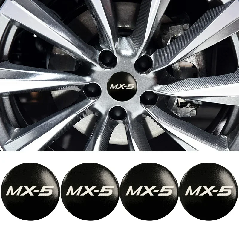 4pcs 56/60/65mm Car Wheel Center Hub Stickers Covers for MX-5 Atenza BT50 CX3 CX-7 Axela CX30 CX90 CX60 CX50 CX5