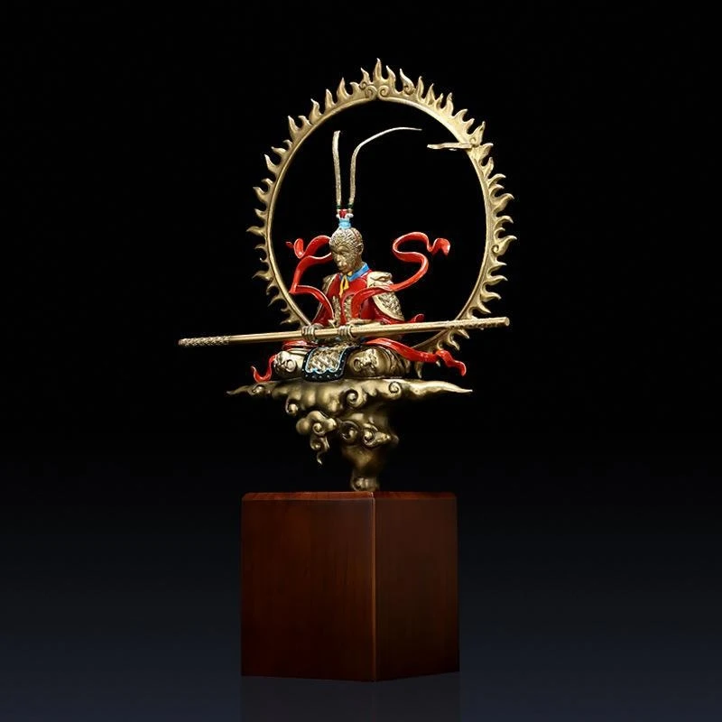 Bronze Statue Of Great Sage Sakyamuni, Monkey King, Made Entirely Of Copper, From 